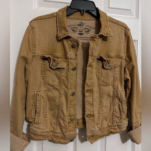 Free People MF 2 Denim Jacket Medium Gold Tan